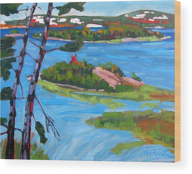 Killarney Wood Print featuring the painting Killarney Bay White Pines by Phil Chadwick