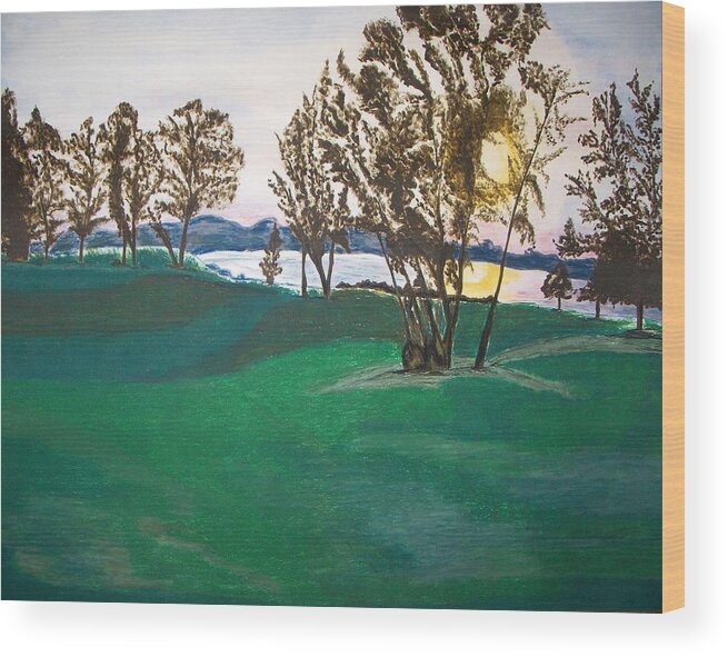 Lake Wood Print featuring the painting Lake Sullivan by Sanchia Fernandes