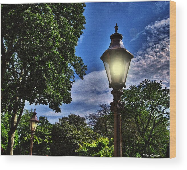 Lamposts Wood Print featuring the photograph Lamposts by Mikki Cucuzzo