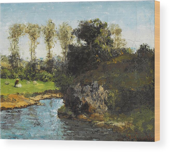 Gustave Courbet Wood Print featuring the painting Landscape of Saintonge by Gustave Courbet