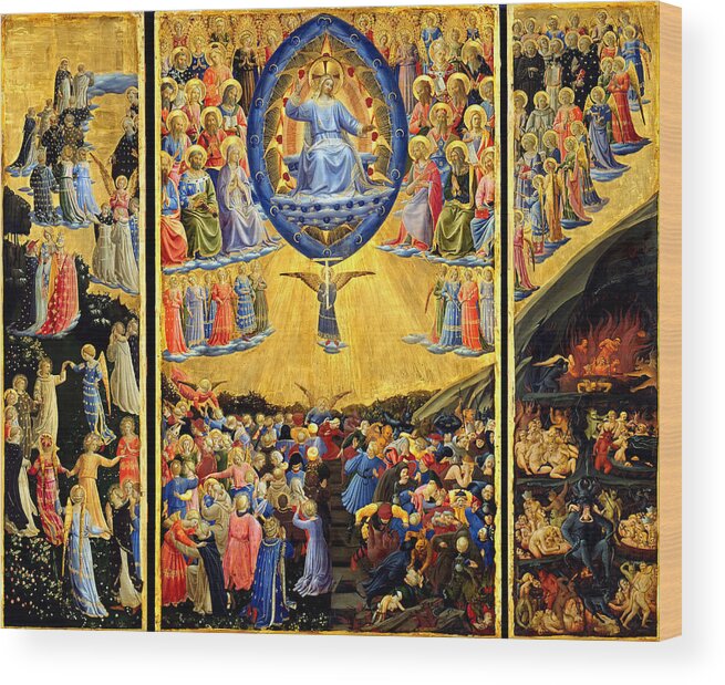 Last Judgment Winged Altar Wood Print By Fra Angelico