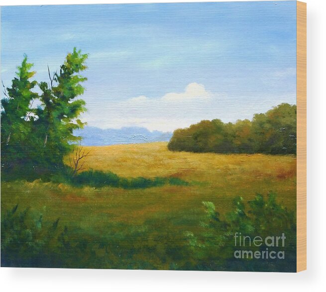 Landscape Wood Print featuring the painting Lazy Afternoon by Jerry Walker