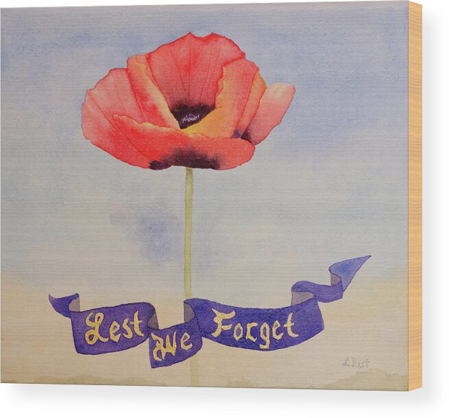 Rememberance Wood Print featuring the painting Lest We Forget by Laurel Best
