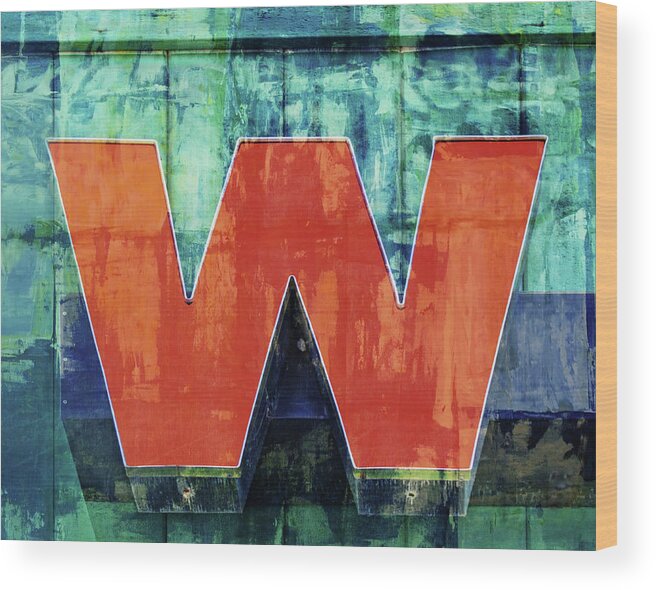 Alphabets Wood Print featuring the photograph Letter W - Textured by Nikolyn McDonald