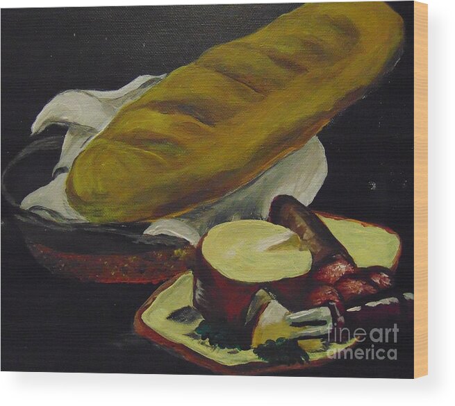 Bread Wood Print featuring the painting Life by Saundra Johnson