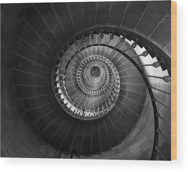 Spiral Wood Print featuring the photograph Lighthouse Spiral Staircase by Gigi Ebert