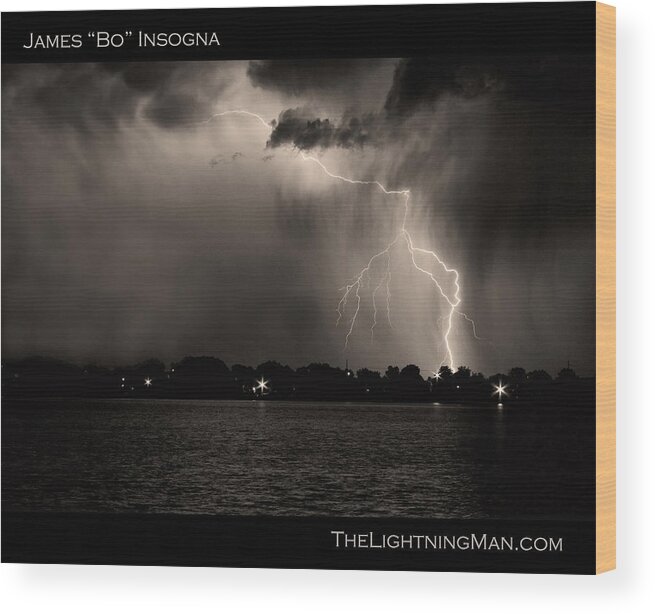 Lightning Wood Print featuring the photograph Lightning Energy Poster Print by James BO Insogna