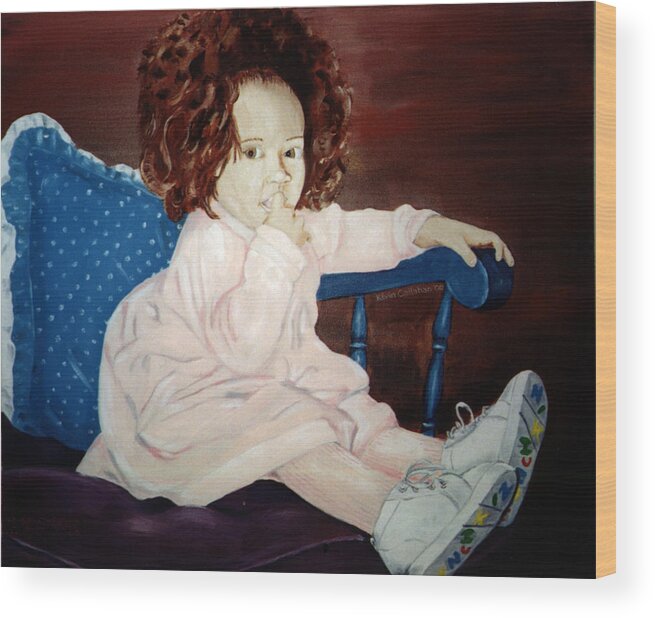 Kevin Callahan Wood Print featuring the painting Little Miss Hassler by Kevin Callahan