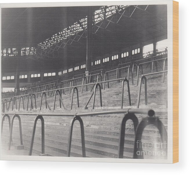 Liverpool Wood Print featuring the photograph Liverpool - Anfield - The Kop 1 - 1969 by Legendary Football Grounds