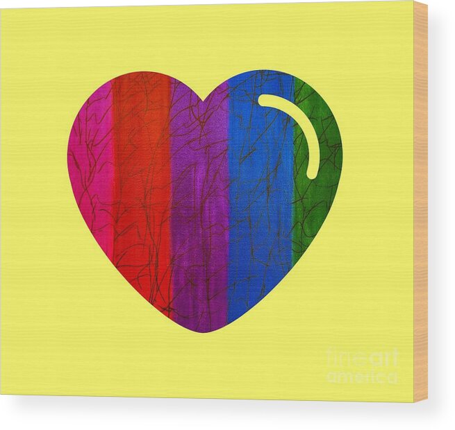 Love Wood Print featuring the painting Love Is Love by Rachel Hannah
