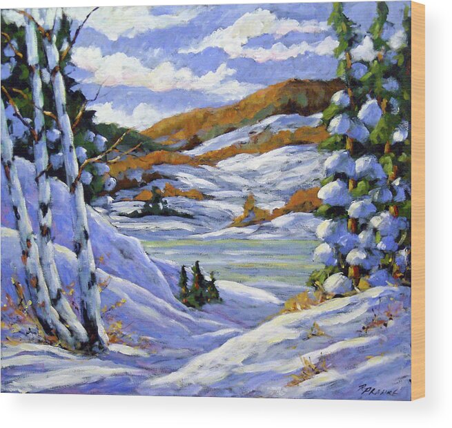 Art Wood Print featuring the painting Majestic Winter by Richard T Pranke