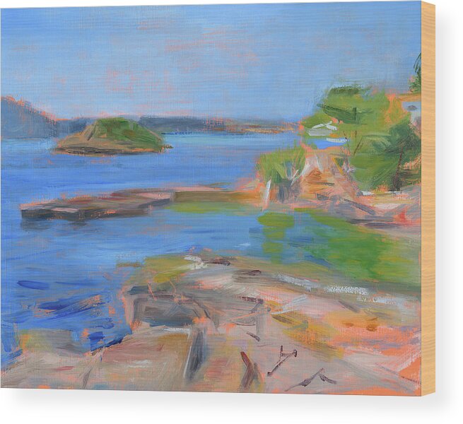 Majorca Wood Print featuring the painting Untitled #366 by Chris N Rohrbach