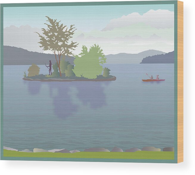 Lake Wood Print featuring the painting Meredith Bay by Marian Federspiel