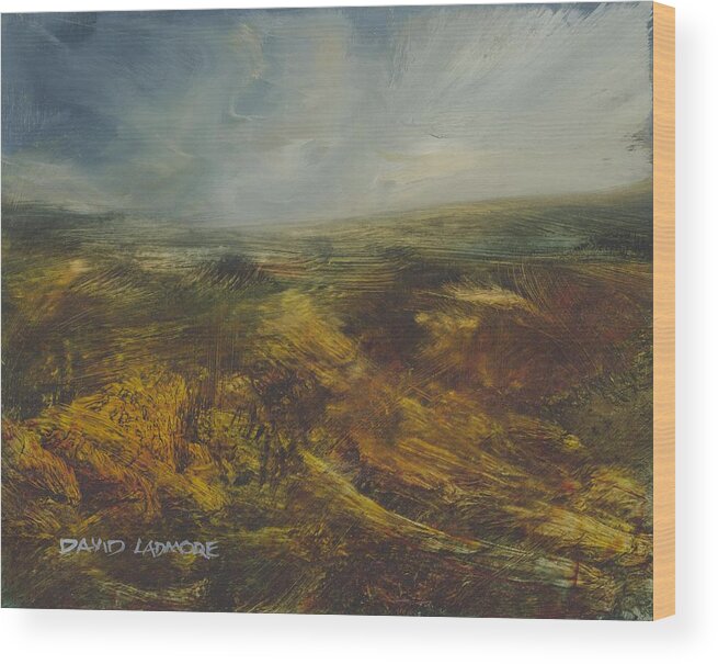 Moorland Wood Print featuring the painting Moorland 71 by David Ladmore
