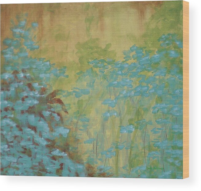 Abstract Wood Print featuring the painting Morning Light by Herb Dickinson