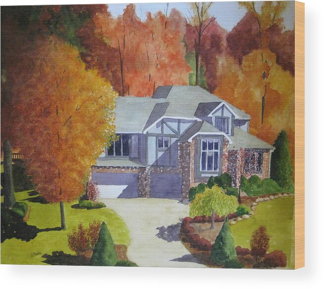 House Wood Print featuring the painting My Friend's House by Julia RIETZ