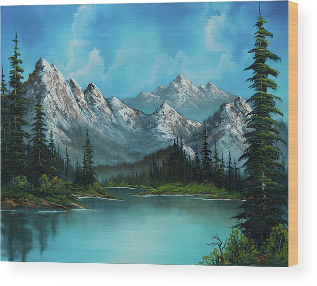 Landscape Wood Print featuring the painting Nature's Grandeur by Chris Steele
