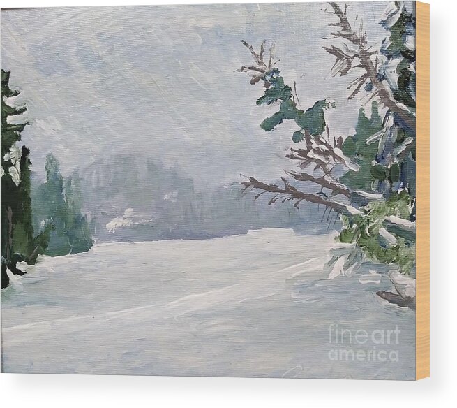 Winter Wood Print featuring the painting Near Canada by Rodger Ellingson