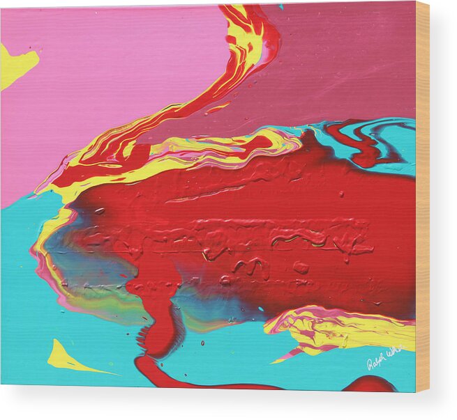 Fusionart Wood Print featuring the painting Neon Tide by Ralph White