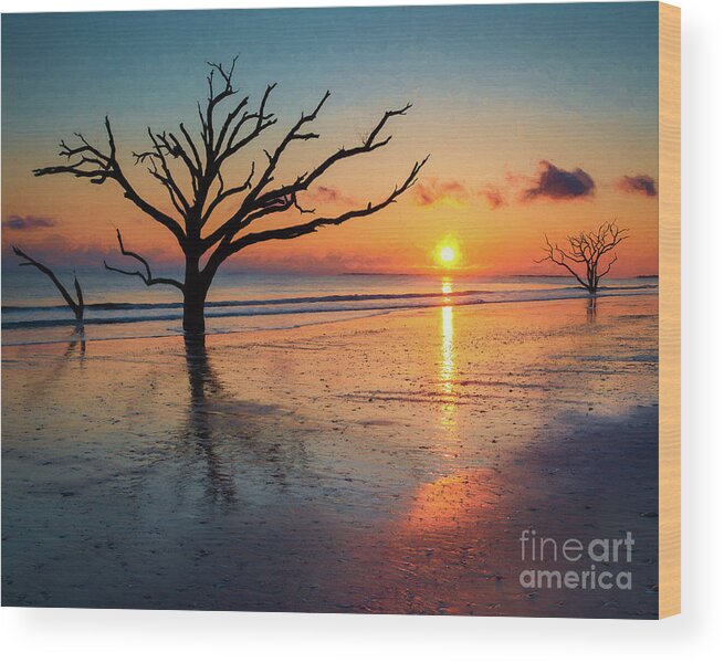 Sunrise Wood Print featuring the photograph New beginning by Izet Kapetanovic