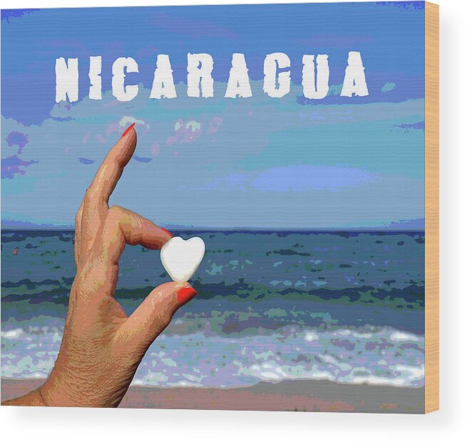 Nicaragua Wood Print featuring the mixed media Nicaragua by Hw