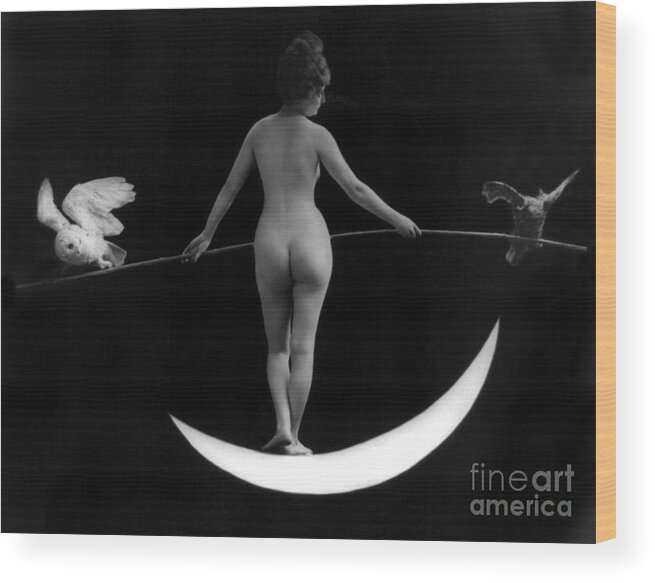 Erotica Wood Print featuring the photograph Night, Nude Model, 1895 by Science Source