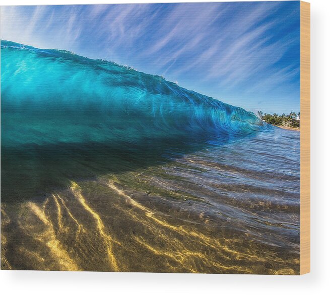 Ocean Wood Print featuring the photograph Ocean Lines by Micah Roemmling