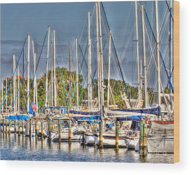 Art Wood Print featuring the photograph Oil Painting Marina by Phil Spitze