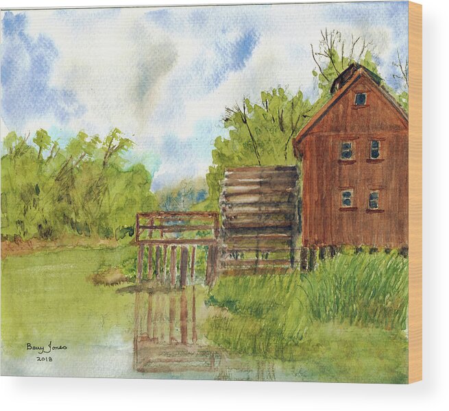 Old Mill Wood Print featuring the painting Old Mill by Barry Jones