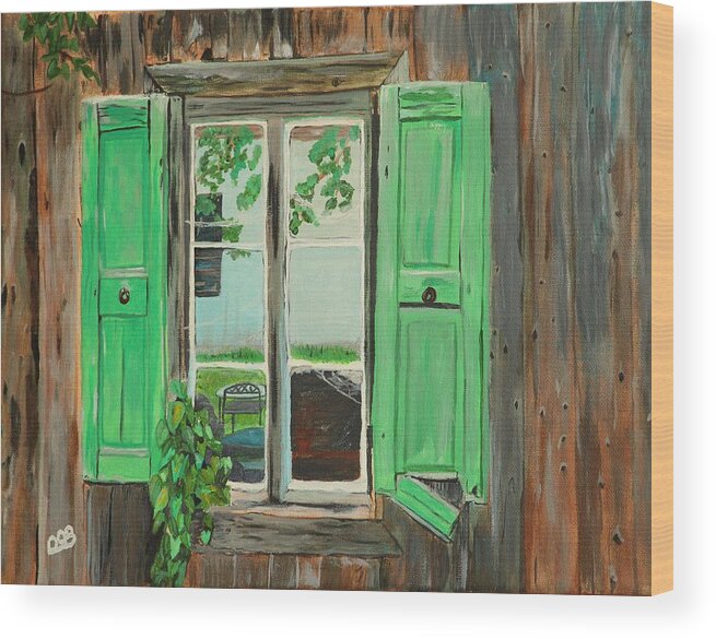 Wood Shed Wood Print featuring the painting Old Shed by David Bigelow