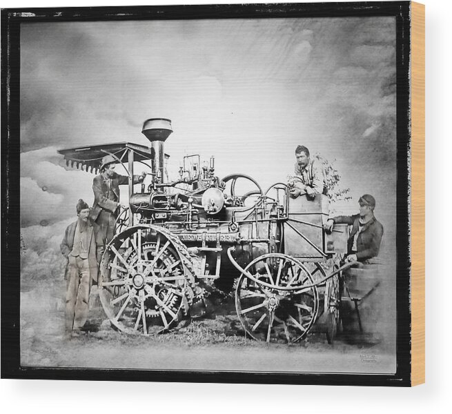 Mark T. Allen Wood Print featuring the photograph Old Steam Tractor by Mark Allen