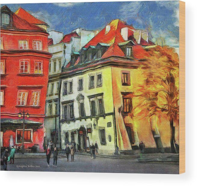  Wood Print featuring the photograph Old Town in Warsaw # 27 by Aleksander Rotner