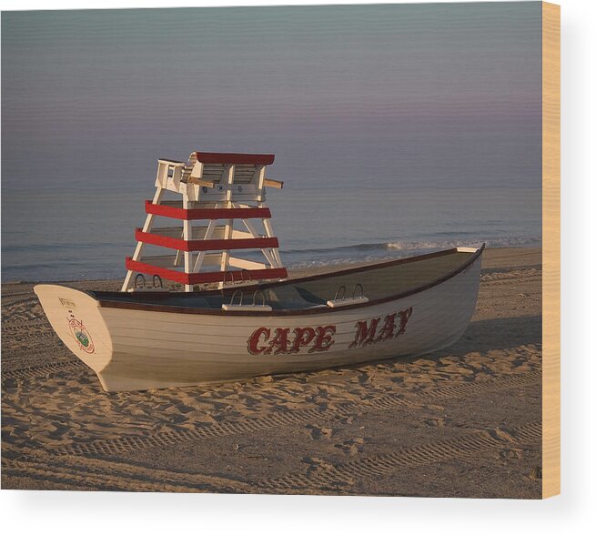 Cape May Wood Print featuring the photograph On the Beach by Robert Pilkington