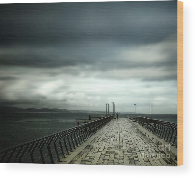 Pier Wood Print featuring the photograph On the Pier by Perry Webster