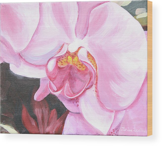 Orchid Wood Print featuring the painting Orchid II by Trina Teele