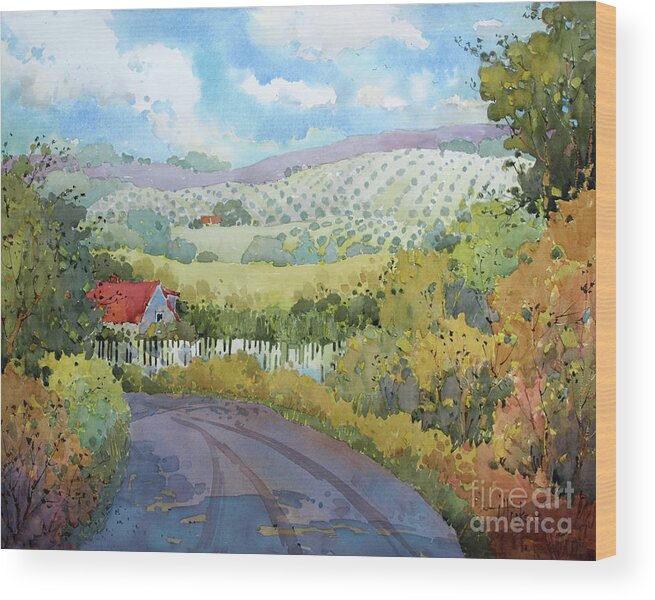 Homestead Wood Print featuring the painting Out Santa Creek Road by Joyce Hicks