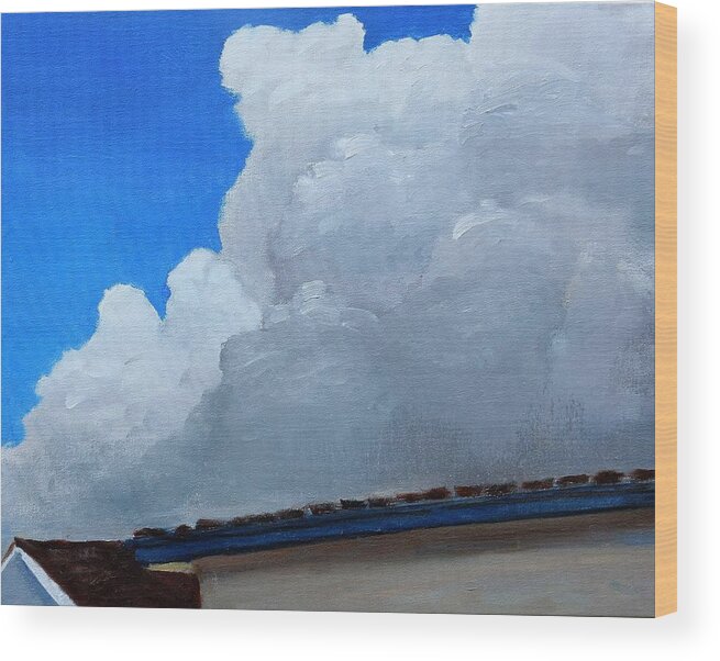 Clouds Wood Print featuring the painting Over My House by Gary Coleman