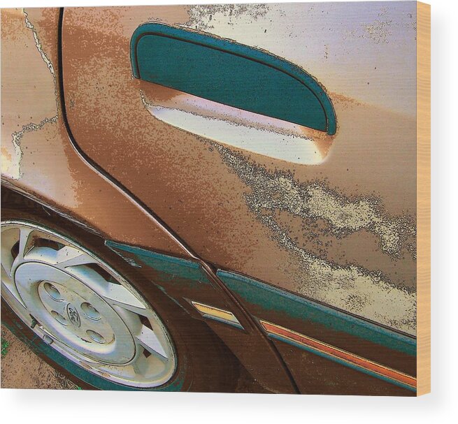 Sbstract Wood Print featuring the photograph Paint Job by Lenore Senior