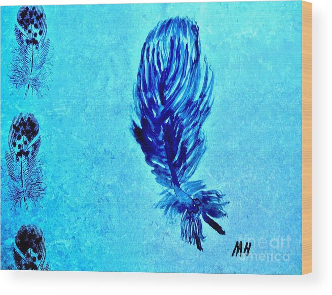 Paint Wood Print featuring the painting Painted Feather by Marsha Heiken