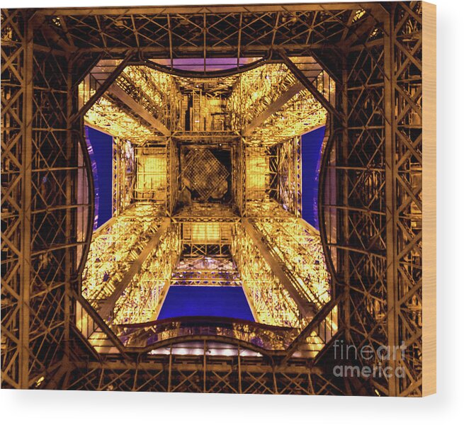 Paris Wood Print featuring the photograph Paris under the tower by Perry Webster