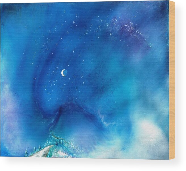 Spiritual Wood Print featuring the painting Path of the Morning Star by Lee Pantas