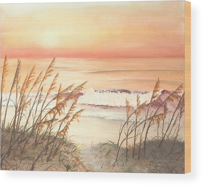 Seascapes Wood Print featuring the painting Path To Sunlit Waters by Johanna Lerwick