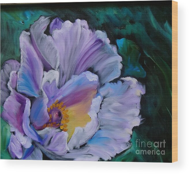 Peony Wood Print featuring the painting Peony I by Jenny Lee