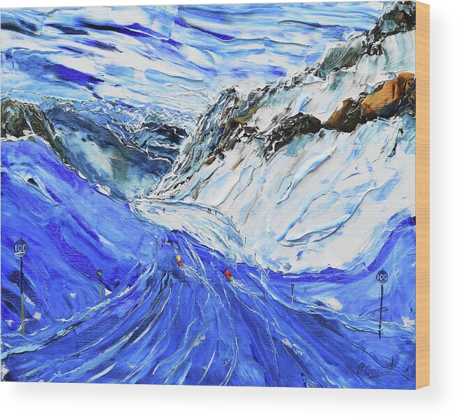 Stuben Wood Print featuring the painting Piste 100 by Pete Caswell