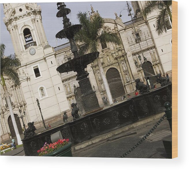 Lima Peru Wood Print featuring the photograph Plaza San Martin by Debi Starr