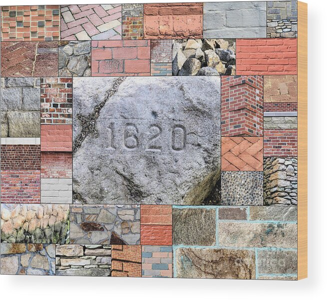Plymouth Ma Wood Print featuring the photograph Plymouth Rocks and Bricks by Janice Drew