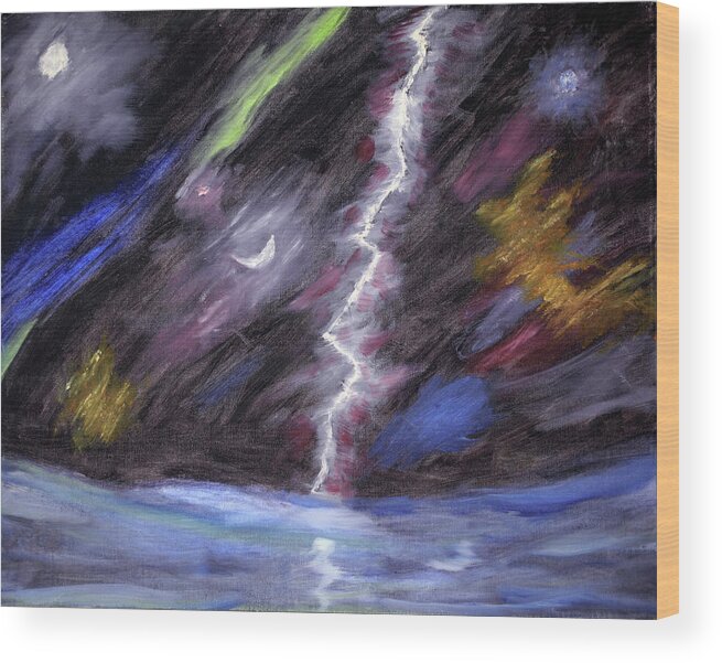 Alien Terrain Wood Print featuring the painting Prism Shock by K R Burks