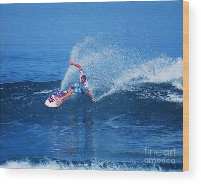 Professional-surfer-surfers Wood Print featuring the photograph Pro Surfer Jamie O Brien #1 by Scott Cameron