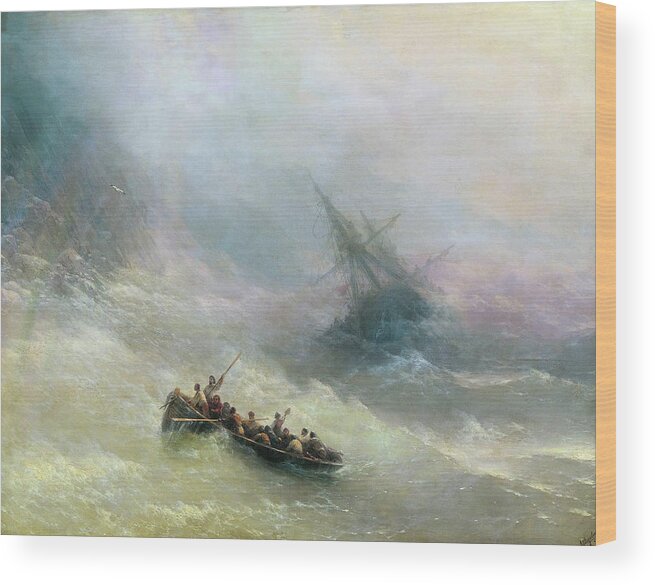 Rainbow (1873) Wood Print featuring the painting Rainbow by Ivan Aivazovsky