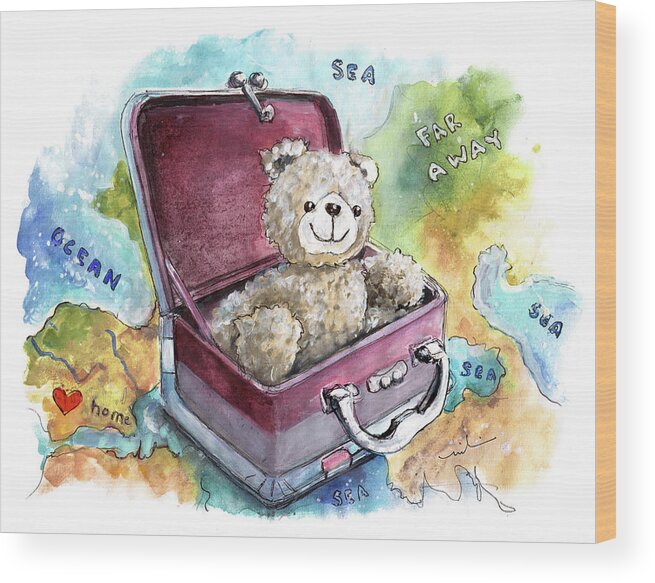 Truffle Mcfurry Wood Print featuring the painting Ramble The Travel Ted by Miki De Goodaboom